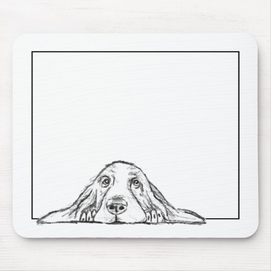 Schwarz-weiße Hundeaugen Mousepad (Vorne)