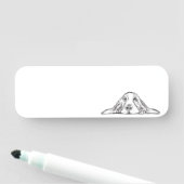 Schwarz-weiße Hundeaugen Namensschild (Beispiel)