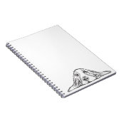 Schwarz-weiße Hundeaugen Notizblock (Rechte Seite)