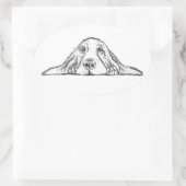 Schwarz-weiße Hundeaugen Ovaler Aufkleber (Tasche)