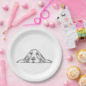 Schwarz-weiße Hundeaugen Pappteller (Party)