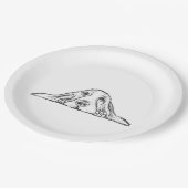 Schwarz-weiße Hundeaugen Pappteller (Schrägansicht)