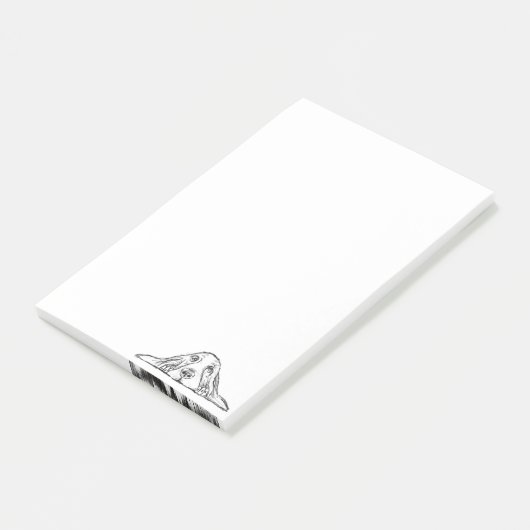 Schwarz-weiße Hundeaugen Post-it Klebezettel (angewinkelt)