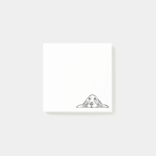 Schwarz-weiße Hundeaugen Post-it Klebezettel (Vorderseite)