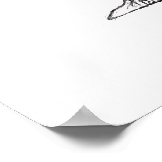 Schwarz-weiße Hundeaugen Poster (Ecke)