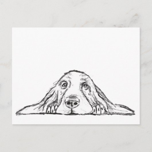 Schwarz-weiße Hundeaugen Postkarte (Vorderseite)