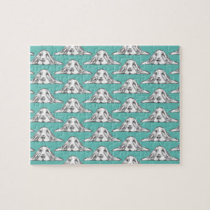 Schwarz-weiße Hundeaugen Puzzle