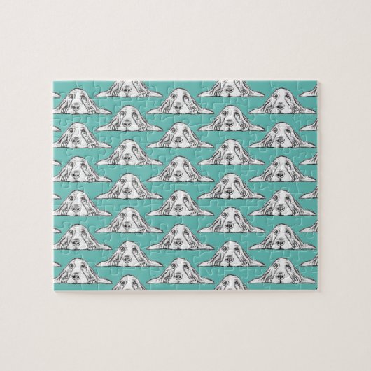 Schwarz-weiße Hundeaugen Puzzle (Horizontal)