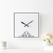 Schwarz-weiße Hundeaugen Quadratische Wanduhr (Zuhause)