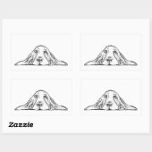 Schwarz-weiße Hundeaugen Rechteckiger Aufkleber (Blatt)