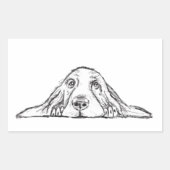 Schwarz-weiße Hundeaugen Rechteckiger Aufkleber (Vorderseite)