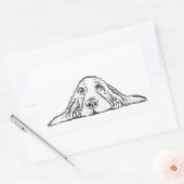 Schwarz-weiße Hundeaugen Rechteckiger Aufkleber (Umschlag)