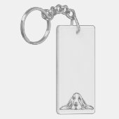 Schwarz-weiße Hundeaugen Schlüsselanhänger (Vorderseite links)