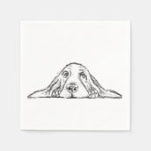 Schwarz-weiße Hundeaugen Serviette (Vorderseite)