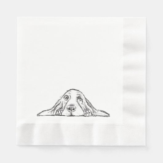 Schwarz-weiße Hundeaugen Serviette (Vorderseite)
