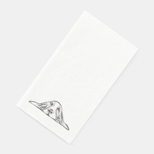 Schwarz-weiße Hundeaugen Serviette (Ecke)