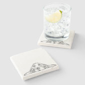 Schwarz-weiße Hundeaugen Steinuntersetzer (Seitenansicht)