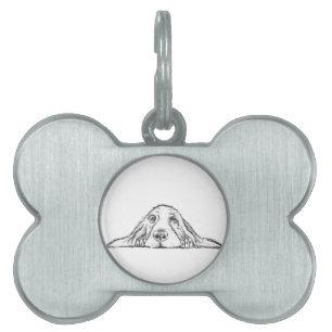 Schwarz-weiße Hundeaugen Tiermarke