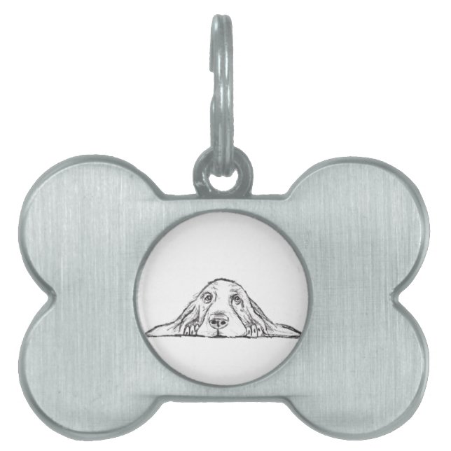 Schwarz-weiße Hundeaugen Tiermarke (Vorderseite)