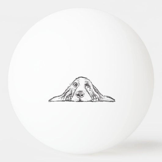 Schwarz-weiße Hundeaugen Tischtennisball (Vorderseite)