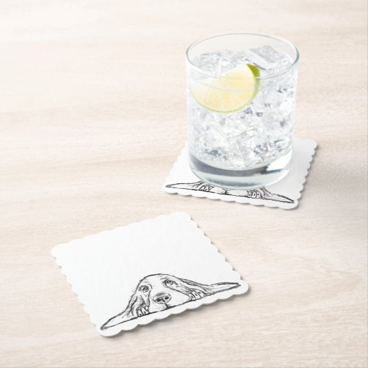 Schwarz-weiße Hundeaugen Untersetzer (Vor Ort)