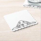 Schwarz-weiße Hundeaugen Untersetzer (angewinkelt)