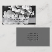 Schwarz-weiße Hydrangea Floral Business Card Visitenkarte (Vorne/Hinten)