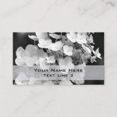 Schwarz-weiße Hydrangea Floral Business Card Visitenkarte (Vorderseite)