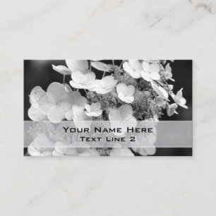 Schwarz-weiße Hydrangea Floral Business Card Visitenkarte