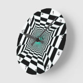 Schwarz-weiße Illusion Runde Wanduhr (Winkel)