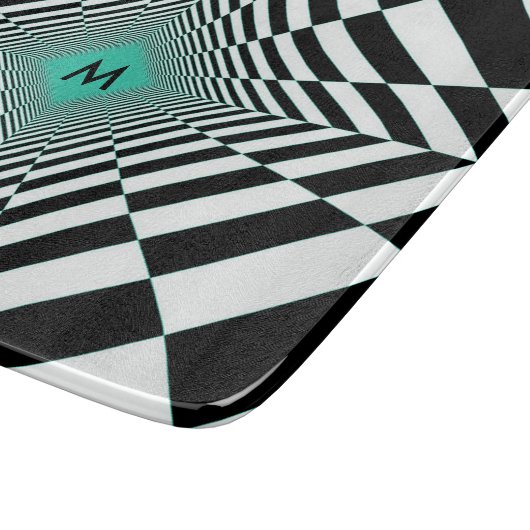 Schwarz-weiße Illusion Schneidebrett (Ecke)