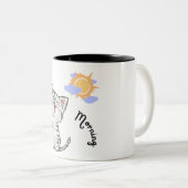 Schwarz-weiße Illustration Cat Tasse (VorderseiteRechts)