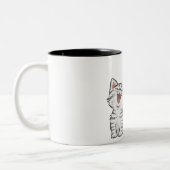 Schwarz-weiße Illustration Cat Tasse (Links)
