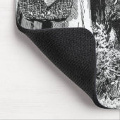 Schwarz-weiße Illustration Red Riding Hood Wolf Mousepad (Ecke)