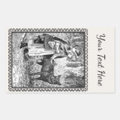 Schwarz-weiße Illustrationsgerüste Rechteckiger Aufkleber (Vorderseite)