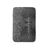 Schwarz-weiße Imitate Glitzern aus rustikalem Holz Badematte (Vorderseite Vertikal)