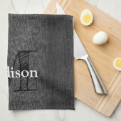 Schwarz-weiße Imitate Glitzern aus rustikalem Holz Geschirrtuch (Viertel Falte)