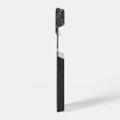 Schwarz-weiße Imitate Glitzern aus rustikalem Holz iPhone Hülle (Linke Seite)