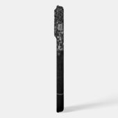 Schwarz-weiße Imitate Glitzern aus rustikalem Holz iPhone Hülle (Linke Seite)