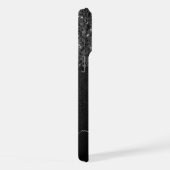 Schwarz-weiße Imitate Glitzern aus rustikalem Holz iPhone Hülle (Rechte Seite)