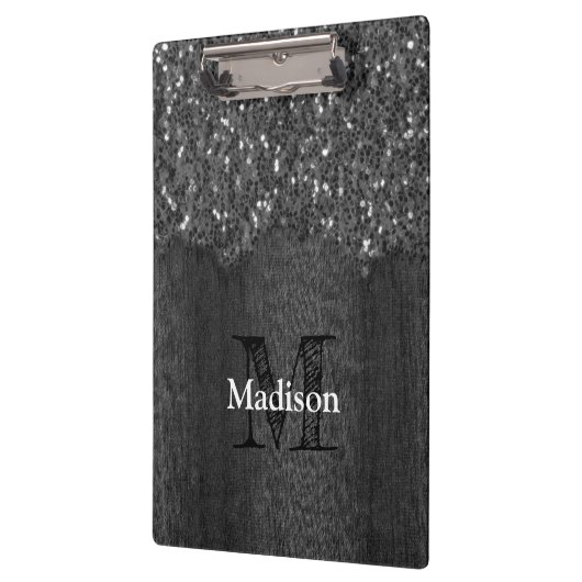 Schwarz-weiße Imitate Glitzern aus rustikalem Holz Klemmbrett (Links)