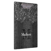 Schwarz-weiße Imitate Glitzern aus rustikalem Holz Klemmbrett (Rechts)