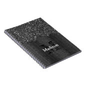 Schwarz-weiße Imitate Glitzern aus rustikalem Holz Notizblock (Rechte Seite)