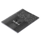 Schwarz-weiße Imitate Glitzern aus rustikalem Holz Notizblock (Linke Seite)