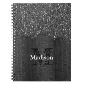Schwarz-weiße Imitate Glitzern aus rustikalem Holz Notizblock (Vorderseite)
