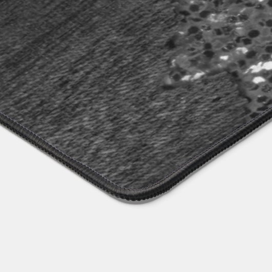 Schwarz-weiße Imitate Glitzern aus rustikalem Holz Schreibtischunterlage (Ecke)