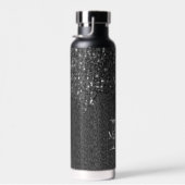 Schwarz-weiße Imitate Glitzern aus rustikalem Holz Trinkflasche (Rechts)