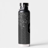 Schwarz-weiße Imitate Glitzern aus rustikalem Holz Trinkflasche (Rechts)