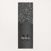 Schwarz-weiße Imitate Glitzern aus rustikalem Holz Yogamatte (Vorderseite)