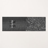 Schwarz-weiße Imitate Glitzern aus rustikalem Holz Yogamatte (Vorderseite (Horizontal))